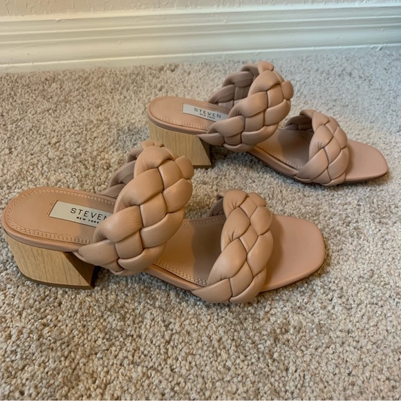 Steve Madden BELIZA NUDE LEATHER braided heels - Picture 3 of 7